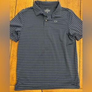 Vineyard Vines Navy and White Striped Polo